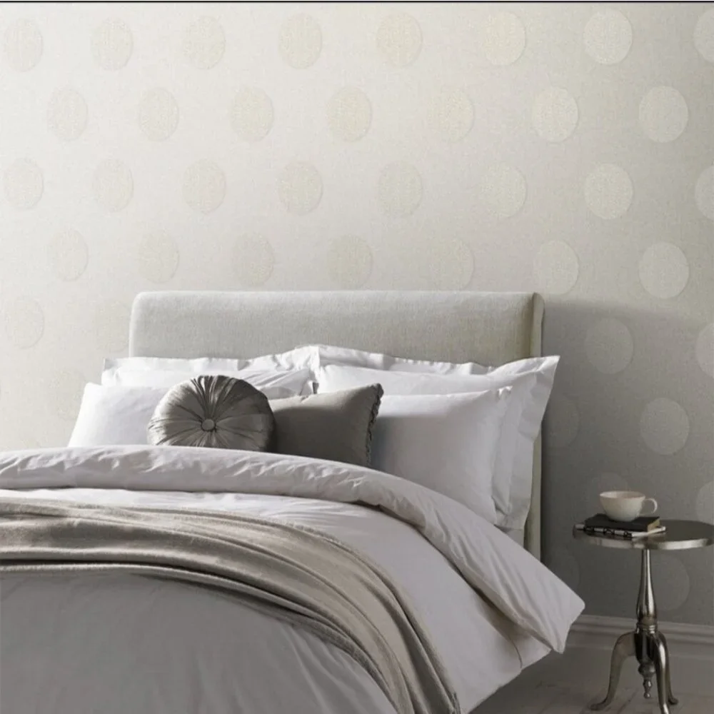 NEW Graham & Brown Polka Diamond Bead Wallpaper 105167 Cream Pearl Elegant